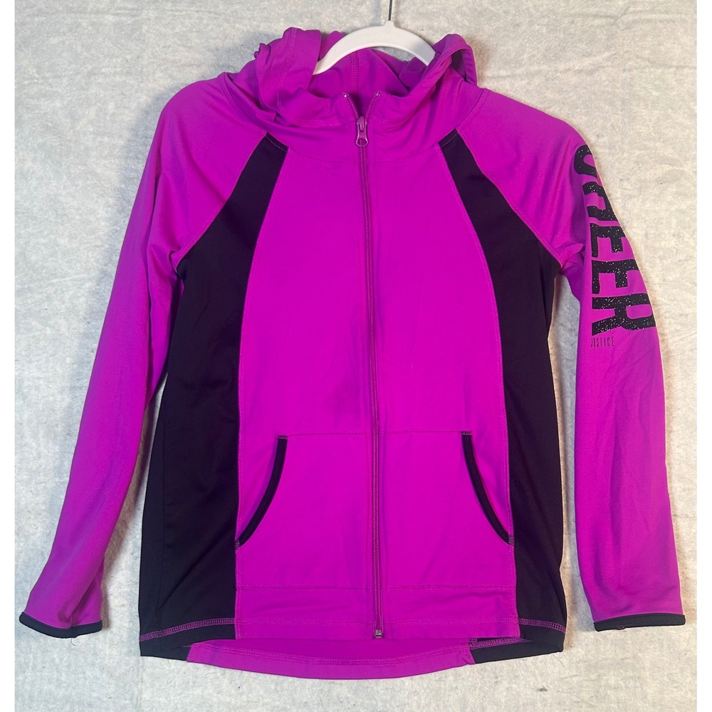 Justice Girls Cheer Full Zip Up Hoodie Jacket Active Kids Size 12 14